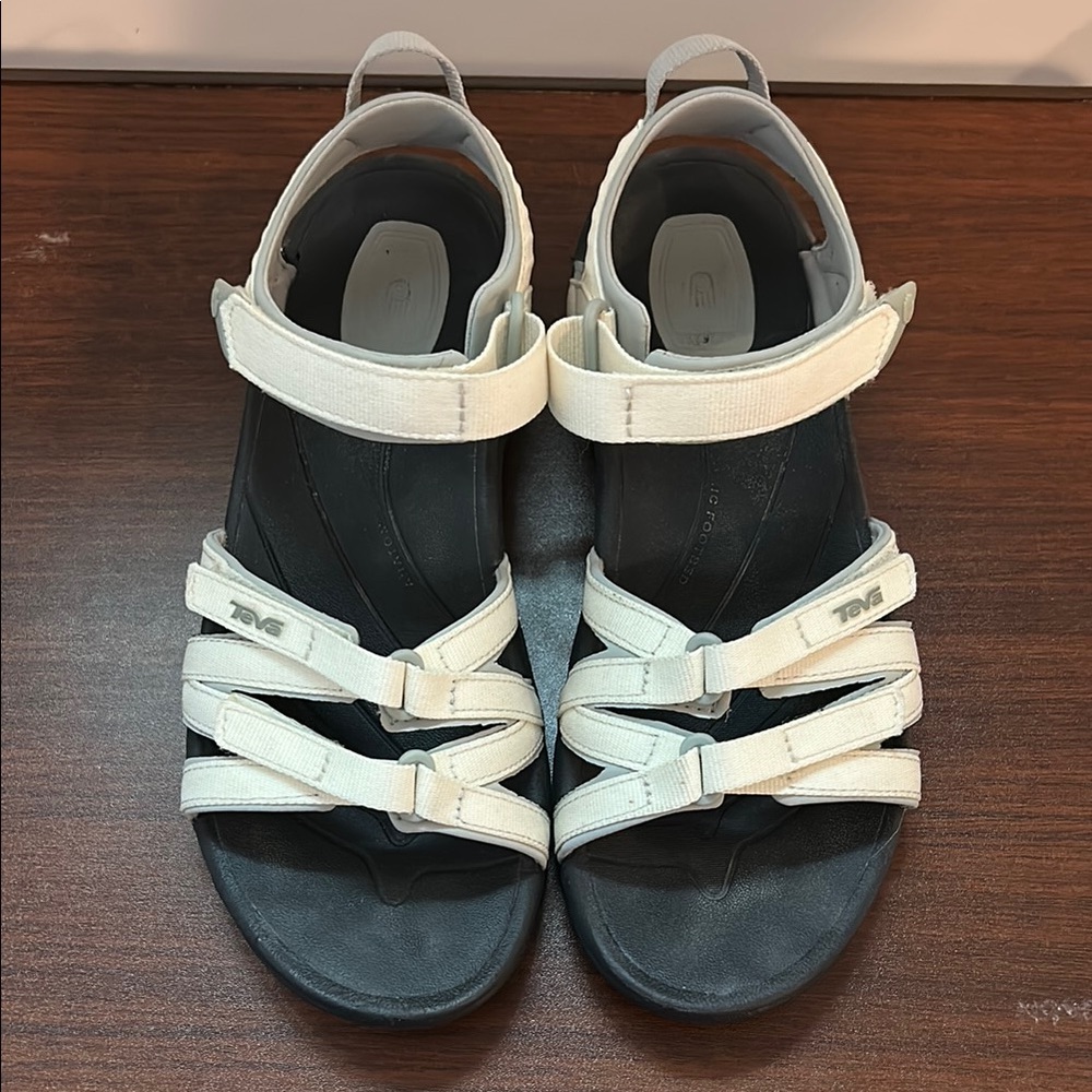 Women’s Teva Off White Velcro Strap Sandals - Picture 2 of 6